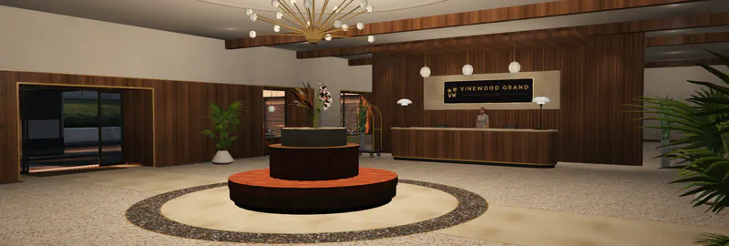 Lobby-ul hotelului, captură din Vinewood