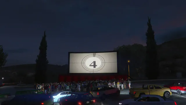 Cinema drive-in, captură din trailerul Vinewood